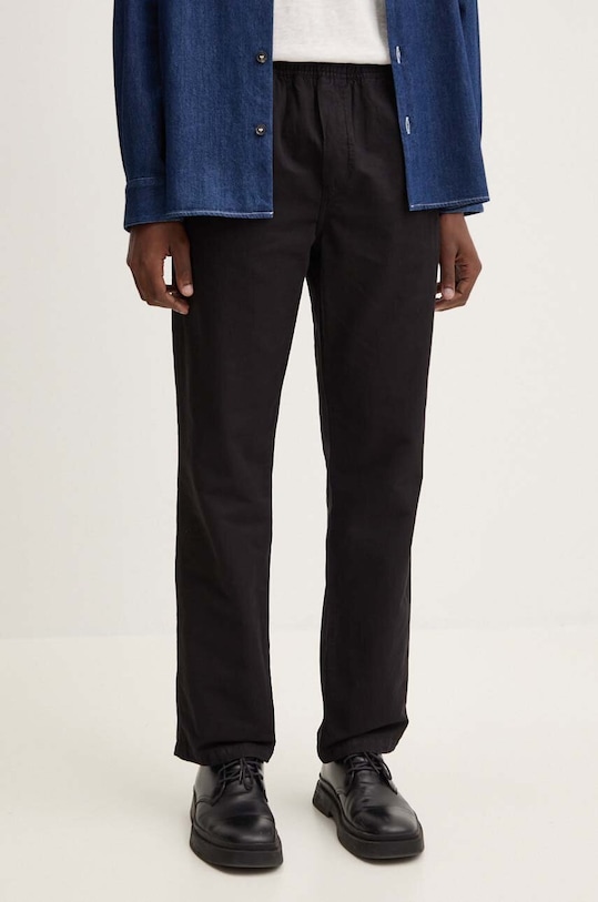 Samsoe Samsoe pantaloni din amestec de in SAJABARI potrivit negru M24200056