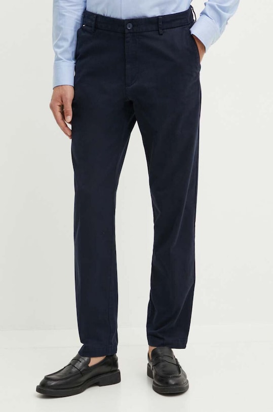 Hlače BOSS bez uzorka mornarsko plava 50519105
