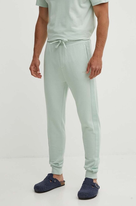 HUGO spodnie bawełniane lounge bawełna zielony 50520501