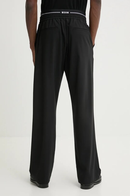 Îmbrăcăminte MSGM pantaloni de lana 3740MP09.247506 negru