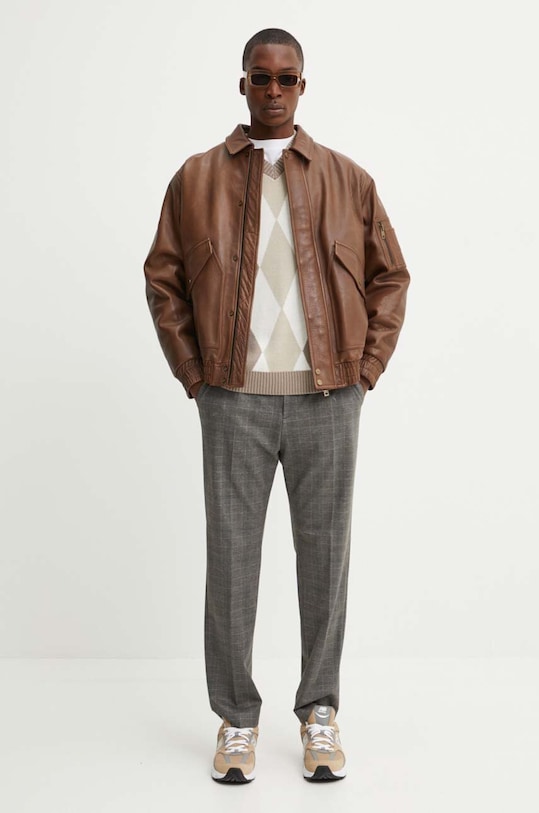 HUGO pantaloni 50520768 gri AW24