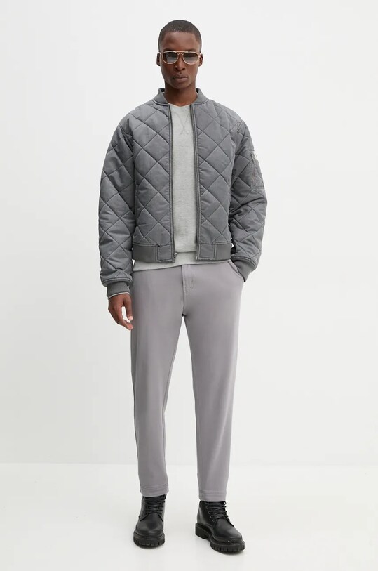 HUGO pantaloni de bumbac 50525176 gri AW24