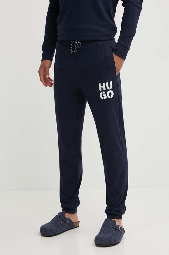 HUGO pantaloni de lounge tricotaj bleumarin 50520450