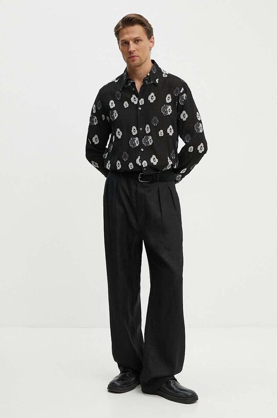 Îmbrăcăminte Sunflower pantaloni din in 4148.SFR negru