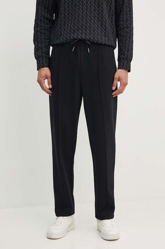 Armani Exchange spodnie dresowe bawełniane nadruk czarny 6DZPLJ.ZJ4XZ