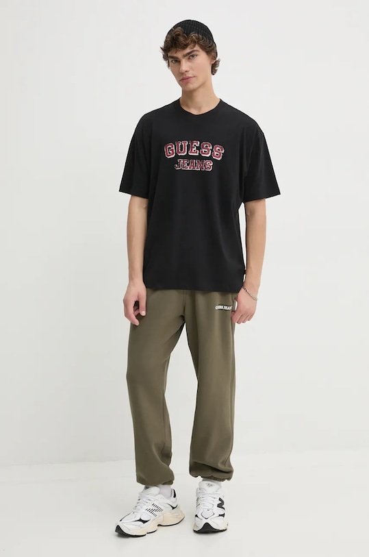 Guess Jeans pantaloni de trening M4YB18.K9V31 verde AW24