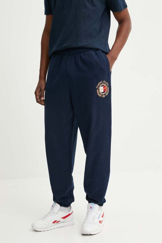 Tommy Jeans spodnie dresowe aplikacja granatowy DM0DM19480