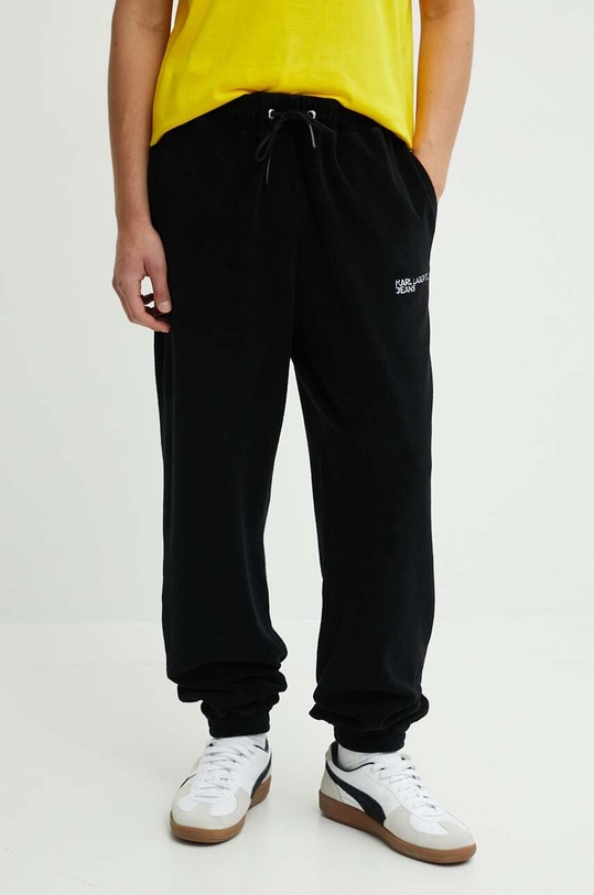Karl Lagerfeld Jeans pantaloni de trening din bumbac bumbac negru 245D1001