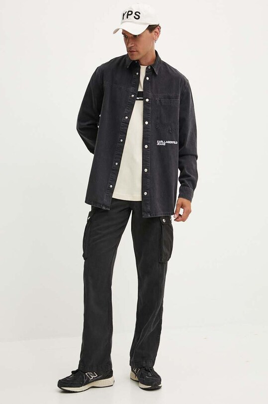 Karl Lagerfeld Jeans pantaloni 245D1002 negru AW24
