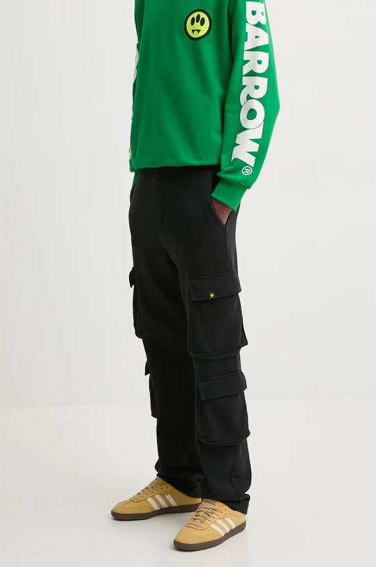 Barrow pantaloni de trening din bumbac bumbac negru F4BWUAFP059