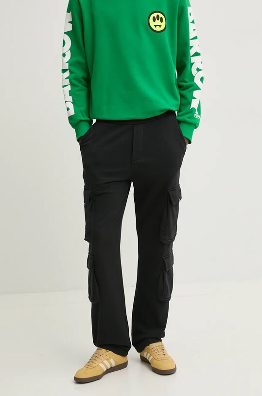 Barrow pantaloni de trening din bumbac negru F4BWUAFP059
