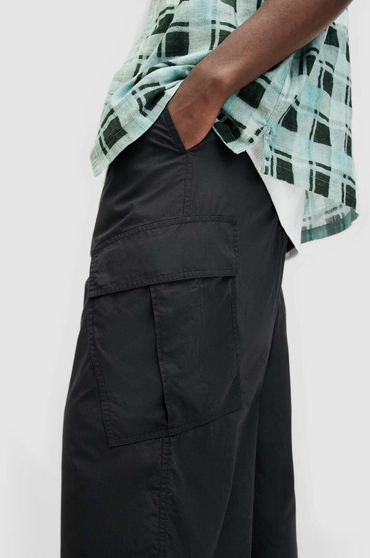 AllSaints pantaloni de bumbac VERGE negru M011TA
