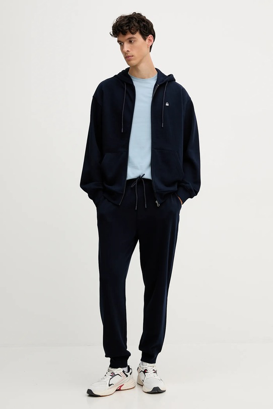United Colors of Benetton spodnie dresowe bawełniane 342ZUF01B granatowy AW25