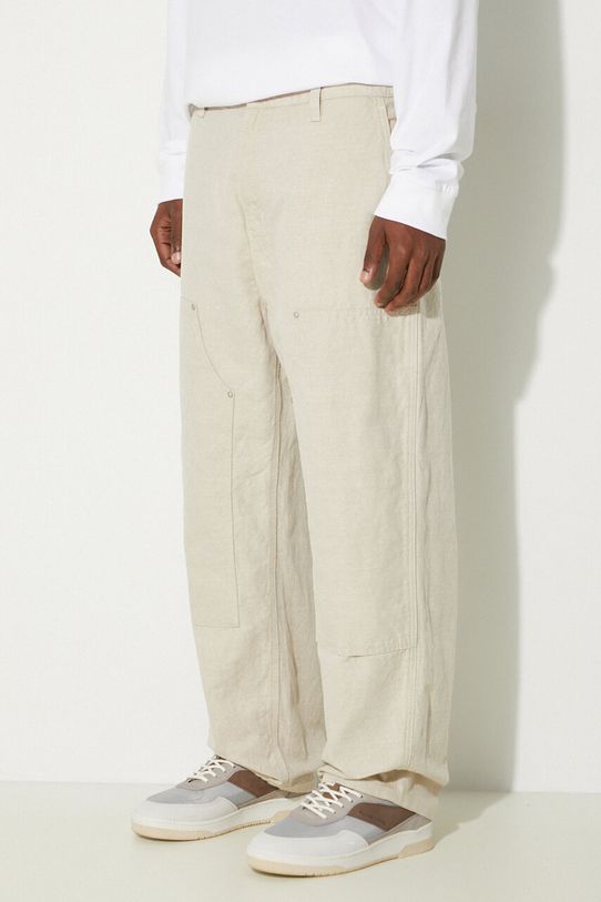 Kalhoty s příměsí vlny Carhartt WIP Walter Double Knee Pant béžová I033580.502