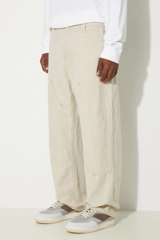 Carhartt WIP pantaloni din lana Walter Double Knee Pant bej I033580.502