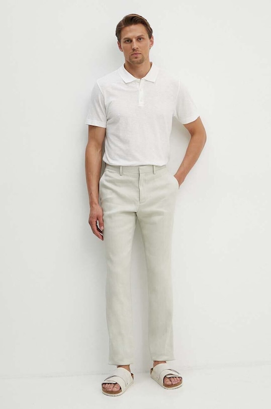 Theory spodnie lniane O0473202 zielony AW24