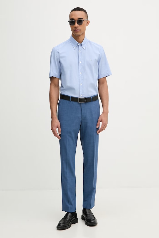 Michael Kors kalhoty pánské s vlnou MK0SP01026 modrá SS26