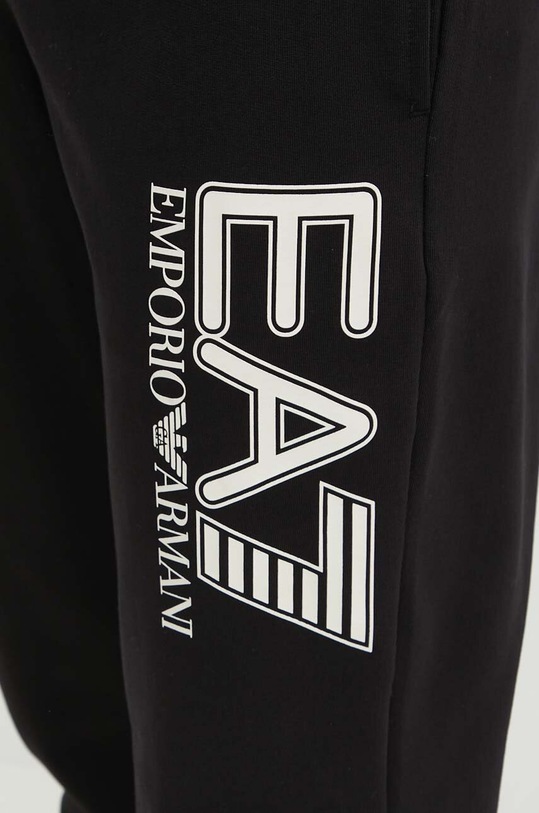EA7 Emporio Armani spodnie dresowe bawełniane czarny PJVRZ.6DPP87.1200