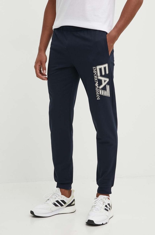 EA7 Emporio Armani pantaloni de trening din bumbac bumbac bleumarin PJVRZ.6DPP87.1562