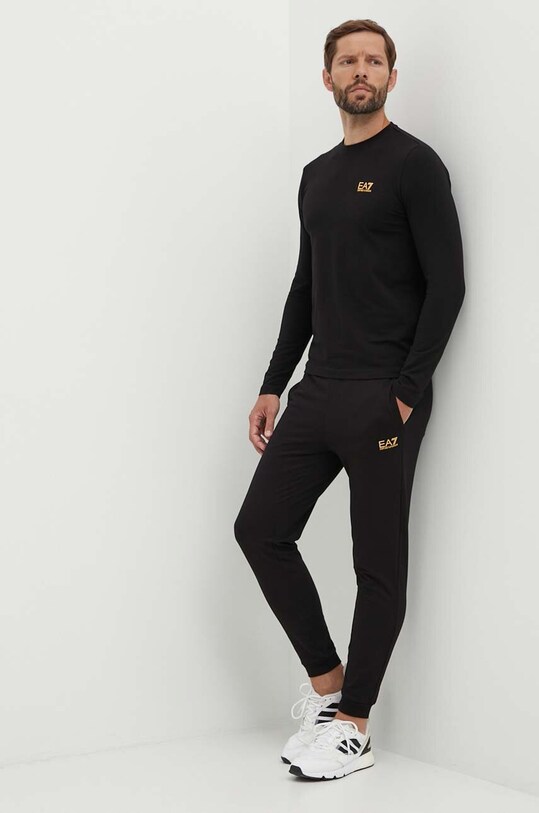 Pamučni donji dio trenirke EA7 Emporio Armani PJVRZ.8NPP66.0208 crna SS25