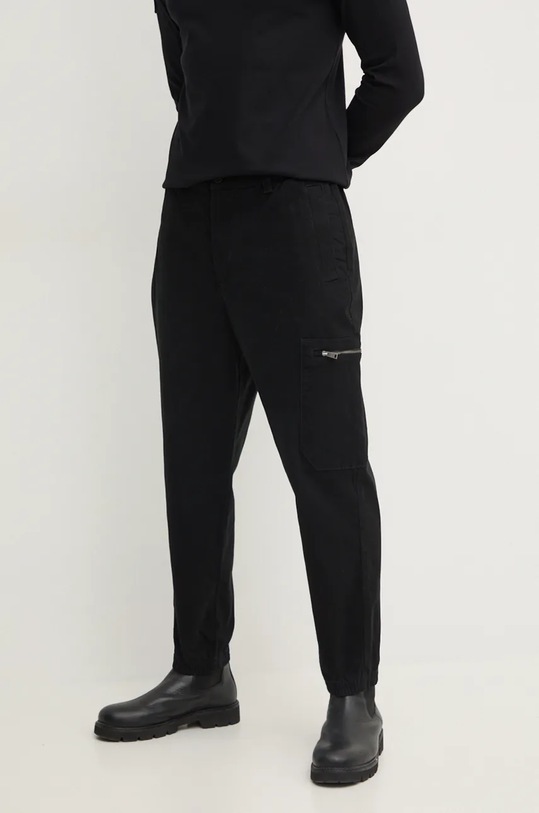Armani Exchange spodnie z elastanem czarny 6DZP21.ZN5AZ