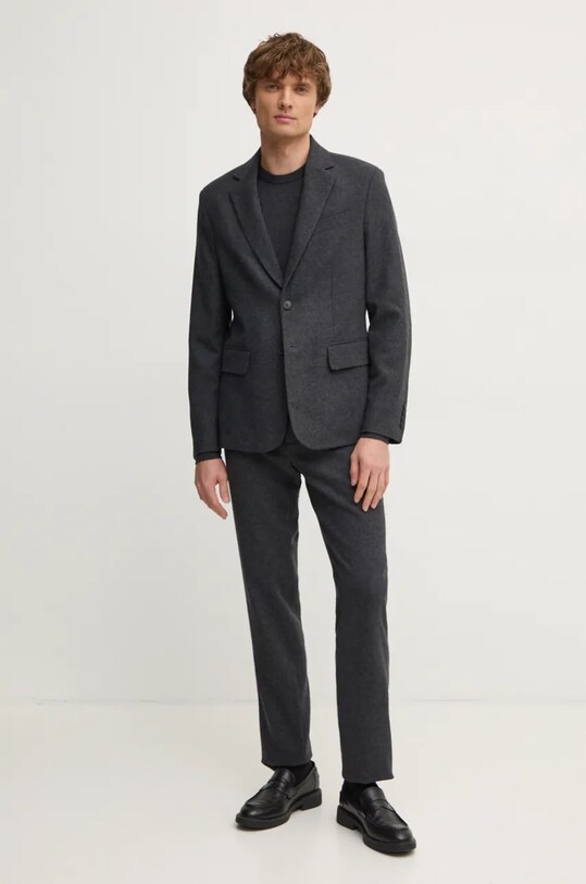 Штани з домішкою вовни United Colors of Benetton 4NUXUF053 сірий AW24