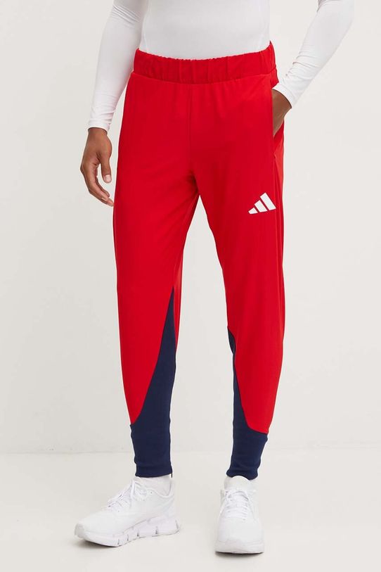 Hlače za trening adidas Performance Olympic pletivo crvena JF6673