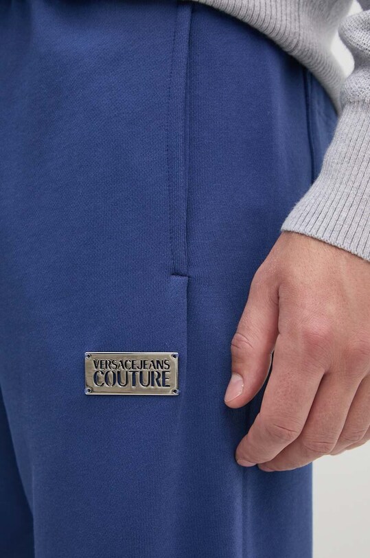 Versace Jeans Couture spodnie dresowe bawełniane niebieski 77GAAT08.CF00T