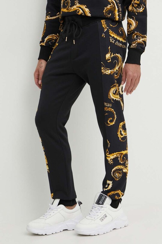 Versace Jeans Couture pantaloni de trening din bumbac bumbac negru 77GAA3C0.FS161