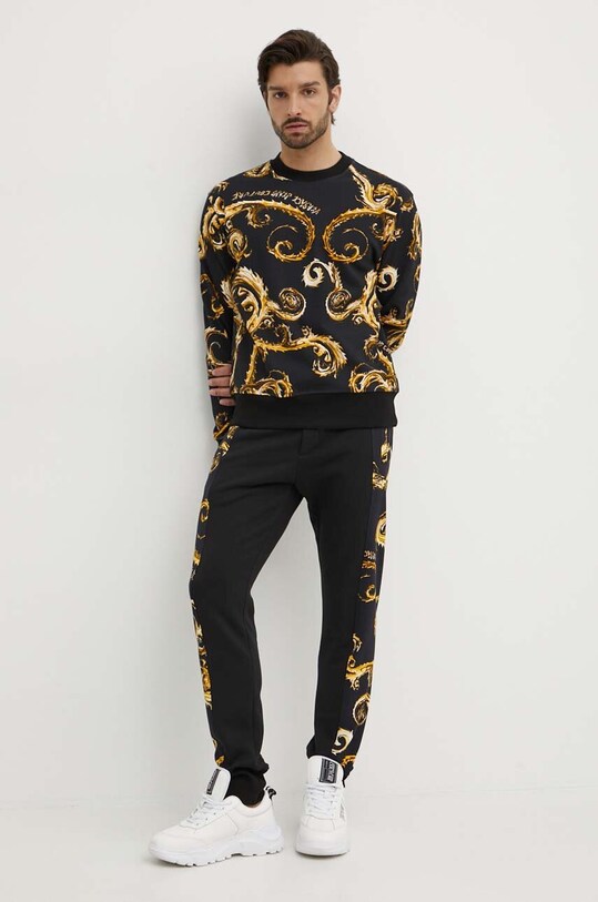 Versace Jeans Couture pantaloni de trening din bumbac 77GAA3C0.FS161 negru AW24