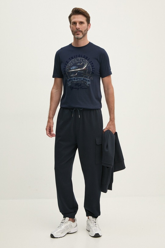 Armani Exchange pantaloni de trening din bumbac 6DZPJH.ZJ4XZ bleumarin AW24