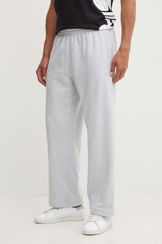 adidas Originals pantaloni de trening din bumbac uni gri IX9815