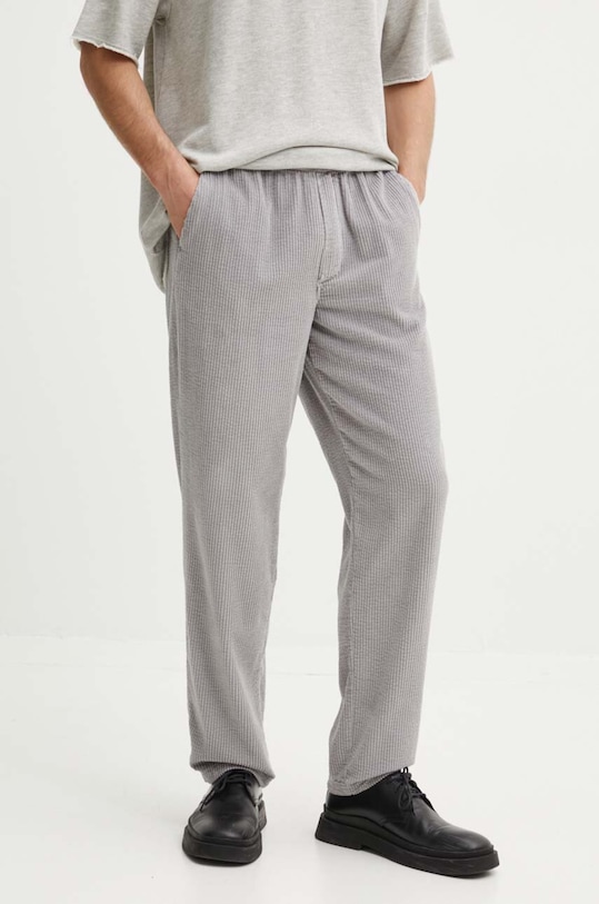 American Vintage pantaloni de catifea cord bumbac gri MPADO10AH24