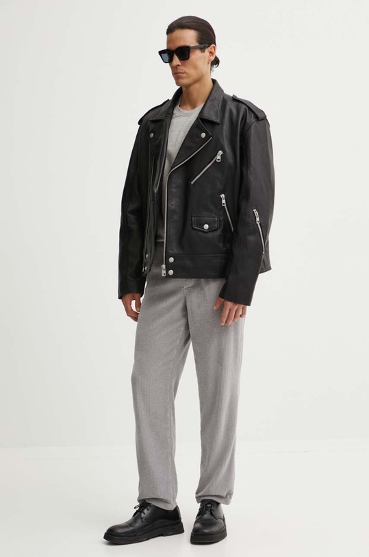 American Vintage pantaloni de catifea cord MPADO10AH24 gri AW24