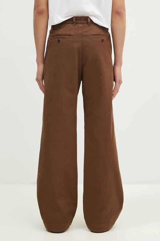 Odzież Wood Wood spodnie bawełniane Fraser Pleated Chinos 12435001.5181 brązowy