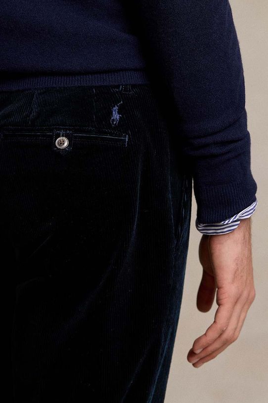 Polo Ralph Lauren pantaloni in velluto a coste blu navy 710884820
