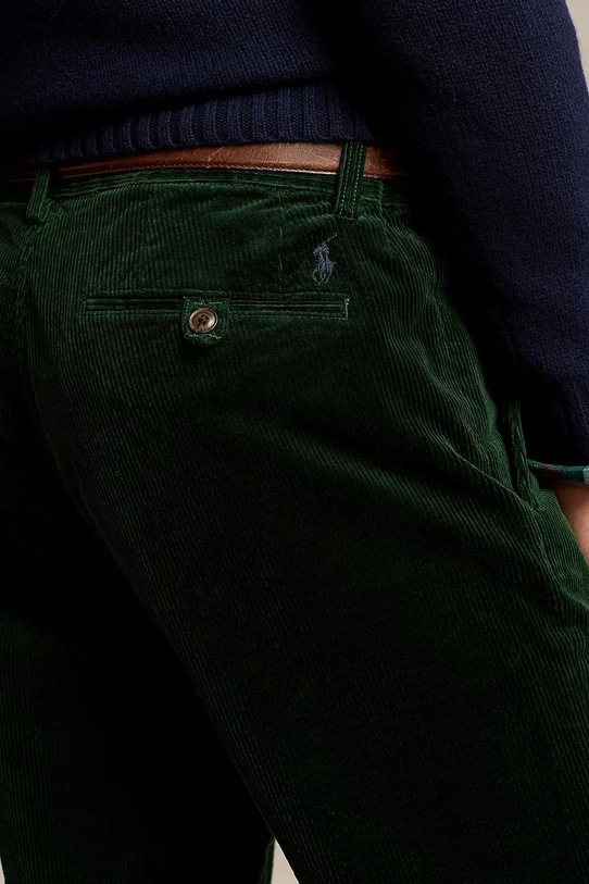 Hlače od samta Polo Ralph Lauren zelena 710884820