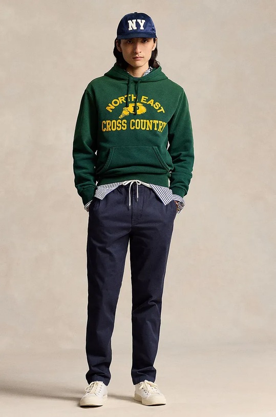 Βαμβακερό παντελόνι Polo Ralph Lauren βαμβάκι σκούρο μπλε 710944490