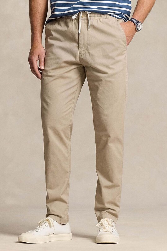 Polo Ralph Lauren pantaloni de bumbac 710944490 bej AW24