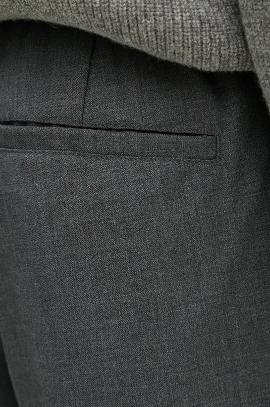 Samsoe Samsoe pantaloni de lana SABERTIL gri M24300073