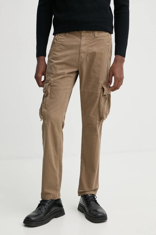 Superdry spodnie z elastanem beżowy M7011132A.9VF