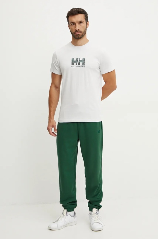 New Balance spodnie dresowe bawełniane MP41508NWG zielony AW24