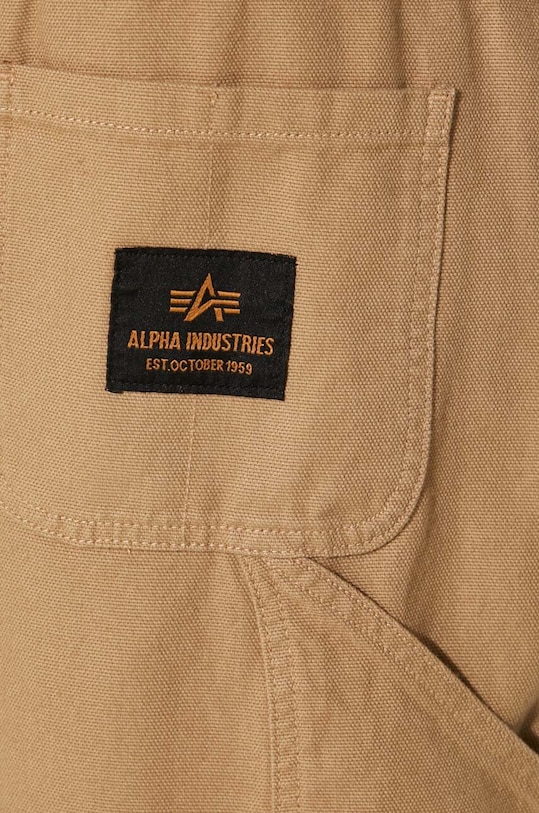 Pamučne hlače Alpha Industries Carpenter Pant 148202 bež