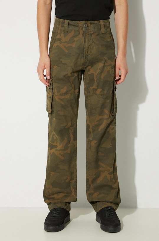 Alpha Industries spodnie bawełniane Jet Pant Camo wzorzyste zielony 101212C