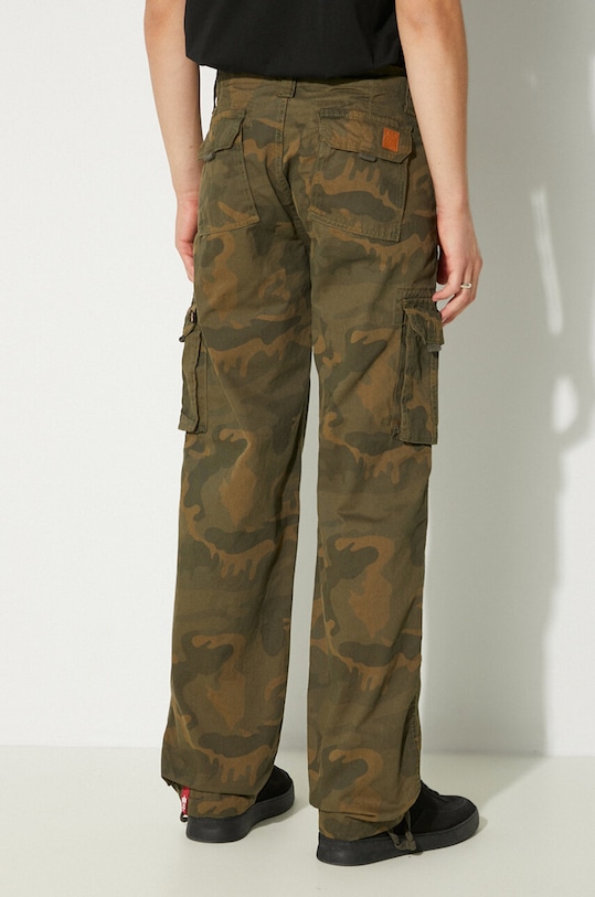 Alpha Industries spodnie bawełniane Jet Pant Camo 101212C zielony AW24