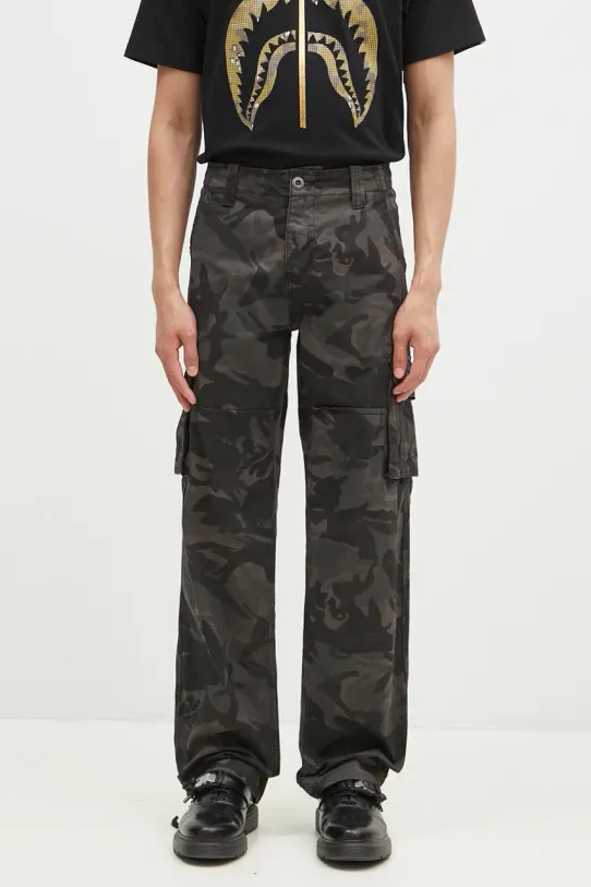 Alpha Industries spodnie bawełniane Jet Pant Camo wzorzyste czarny 101212C