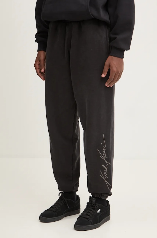 Bombažen spodnji del trenirke Karl Kani Našitek črna 60030052