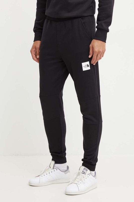 The North Face pantaloni de trening din bumbac Fine Pant bumbac negru NF0A8A6NJK31