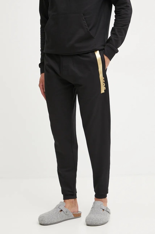 BOSS pantaloni lounge din bumbac bumbac negru 50527454