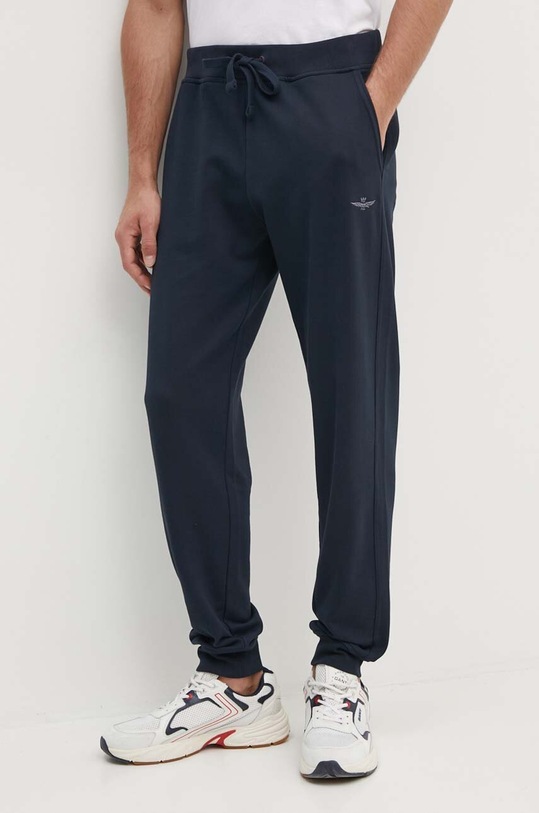 Aeronautica Militare pantaloni de trening din bumbac bumbac bleumarin PF945F511